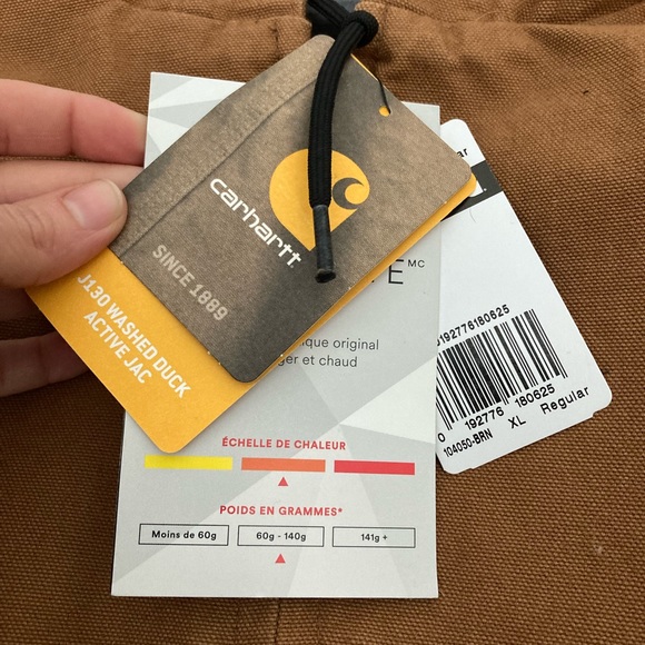 NWT XL Carhartt LOOSE FIT WASHED DUCK INSULATED ACTIVE JACKET in Carhartt Brown - Picture 2 of 4